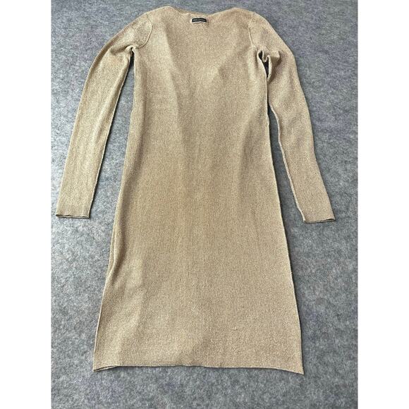 Dolce & Gabbana Women’s Gold Shimmer Long Button Up Cardigan Dress Silk Size XS - Picture 3 of 8